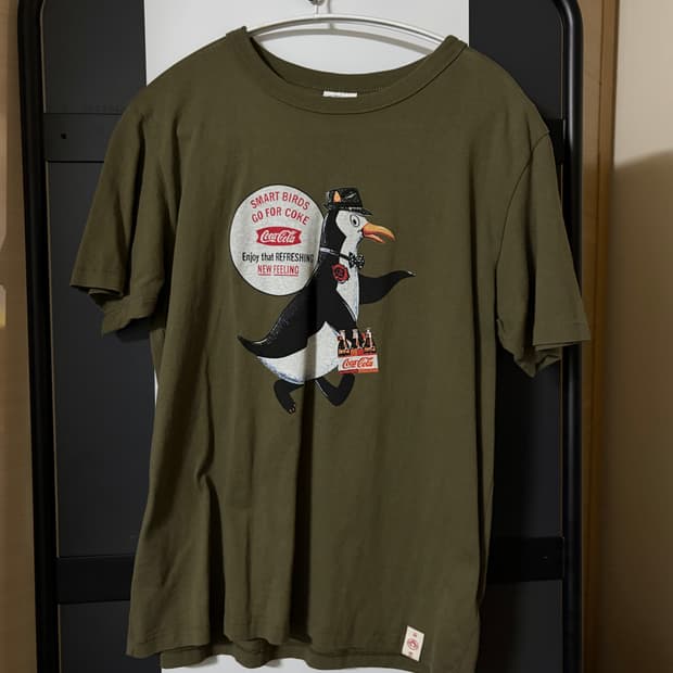 [빈티지] 코카콜라 카키컬러 티셔츠