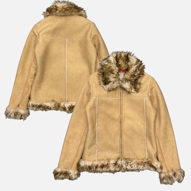 beige fur shearling jacket