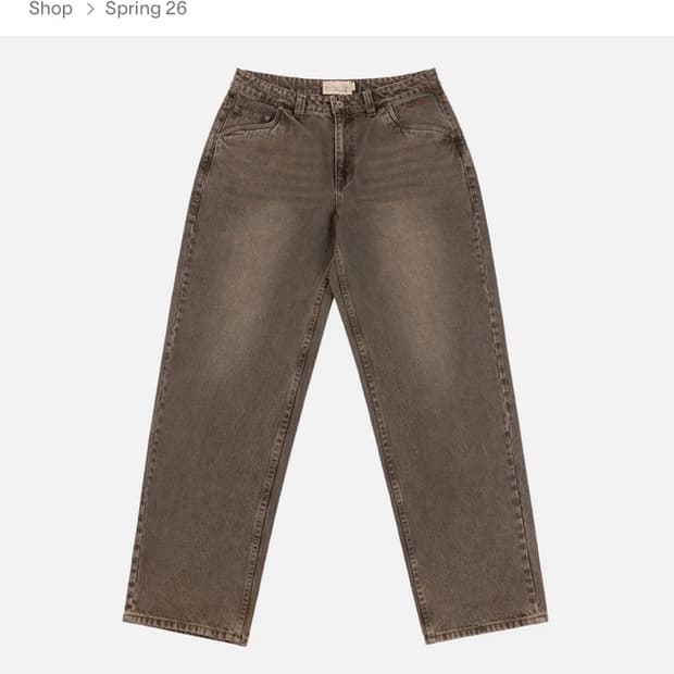 다임 워싱 데님팬츠 브라운