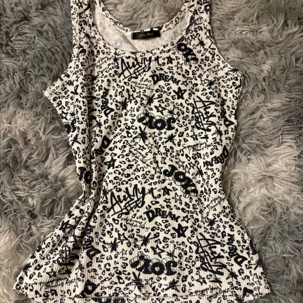 팝무늬 빈티지 골지나시 