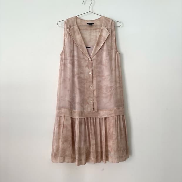 THEORY sheer art print ops / pink