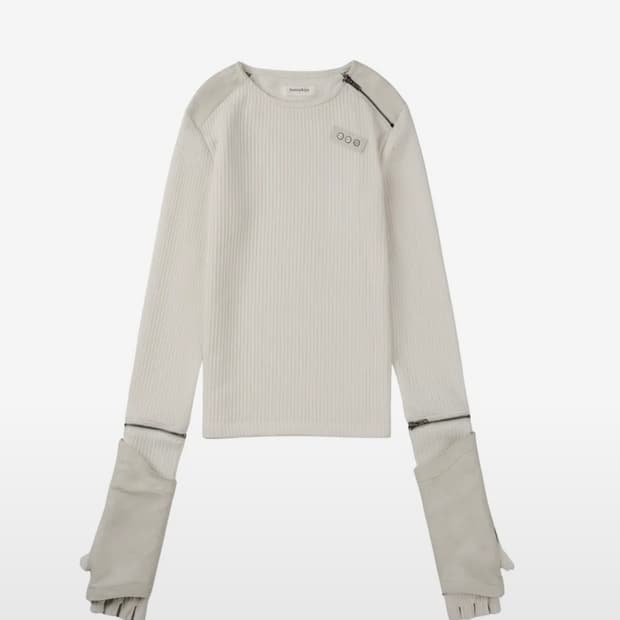 보니앤키예 Detachable Zipper Leather Top