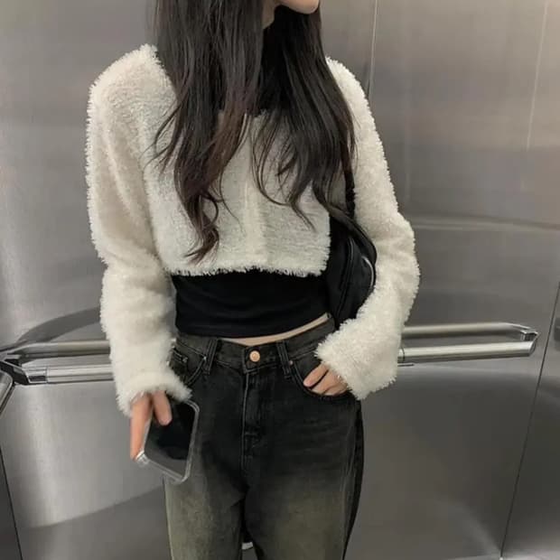 애니원모어 푸들 퍼 가디건