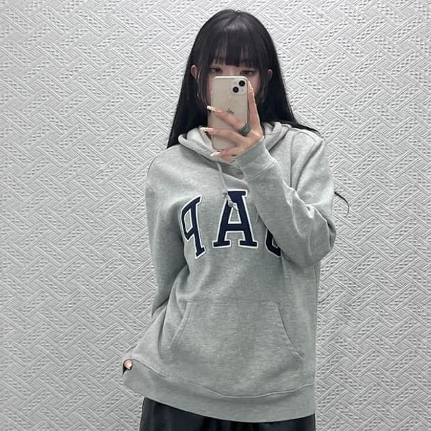 갭 올드스쿨 모던 캐주얼 빈티지 빅로고 후드티 M C10024