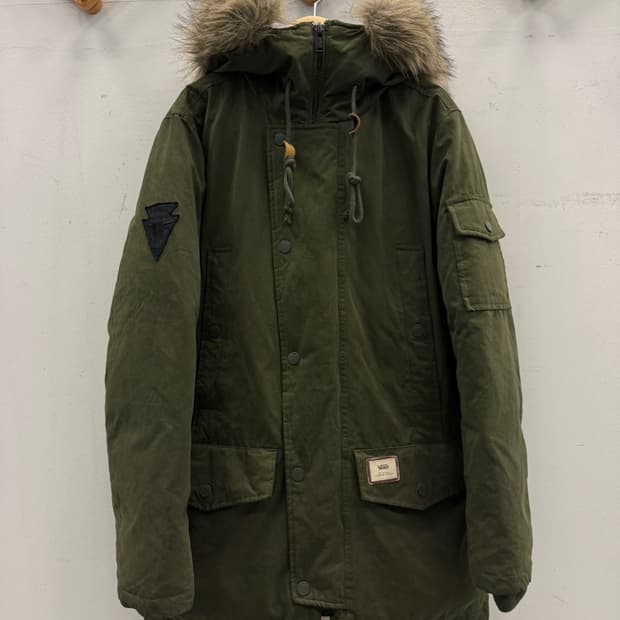 반스 카키 야상패딩 M 95 