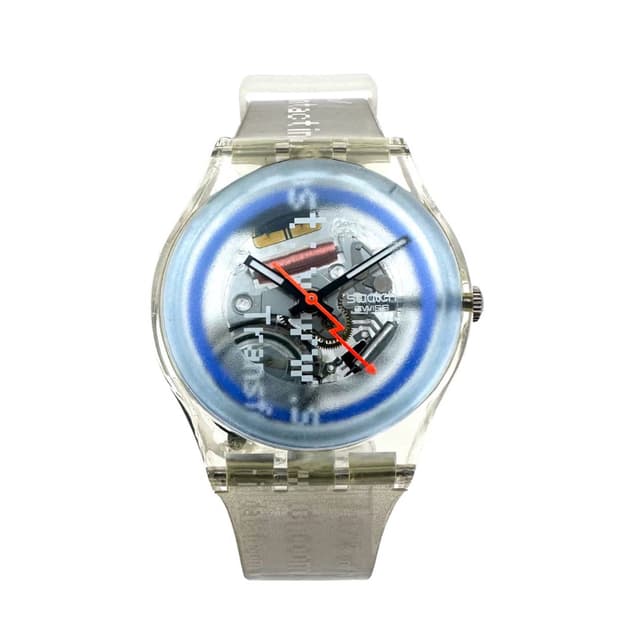 00s 스와치 사이버 커맨더 클리어 시계