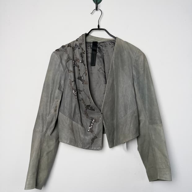 ILARIA NASTRI 패널 레더 자켓 (MADE IN ITALY)