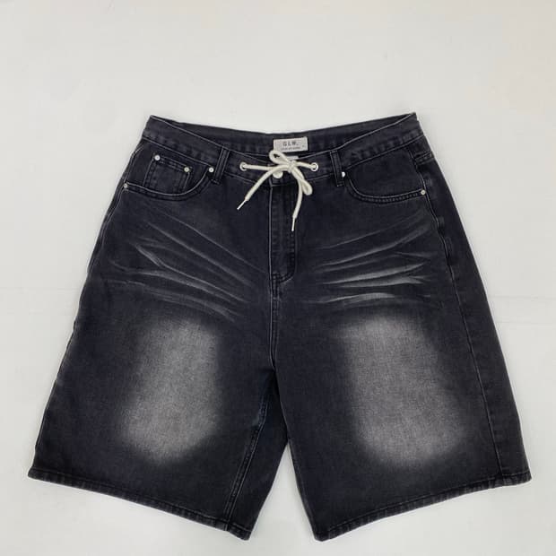 GLW 블랙 데님 반바지 (xl)