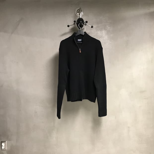 폴로 랄프로렌 니트 집업 블랙 XL