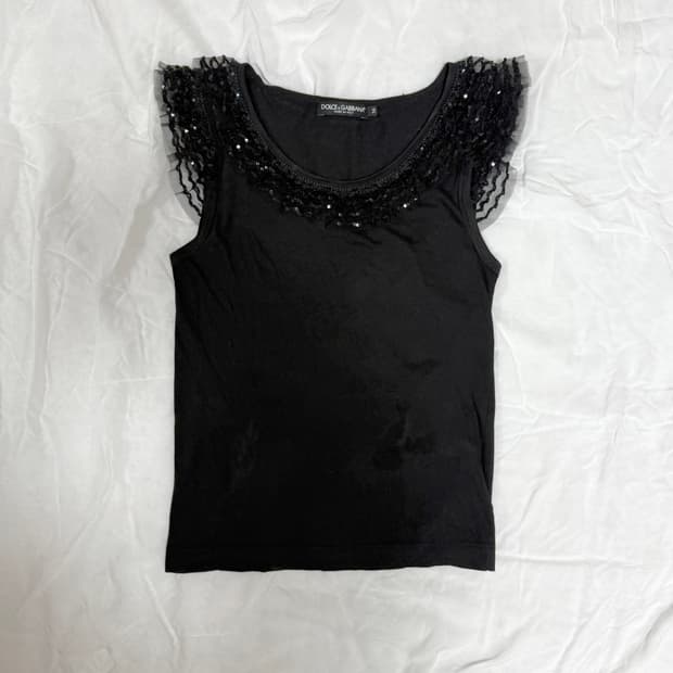 Dolce & Gabbana 스팽글 슬리브리스