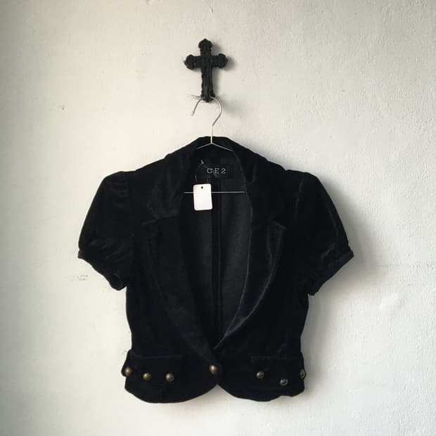 Stud point velvet jacket