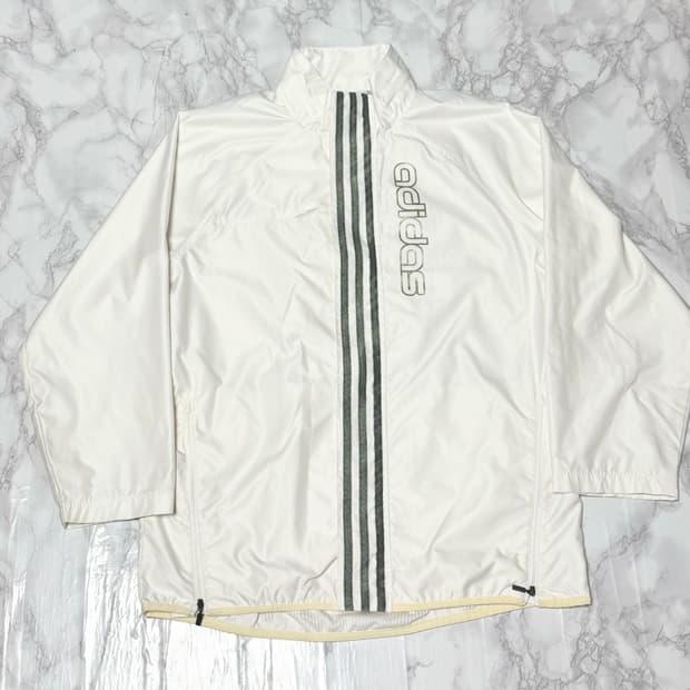아디다스 빅로고 화이트 올드스쿨 바람막이 자켓
