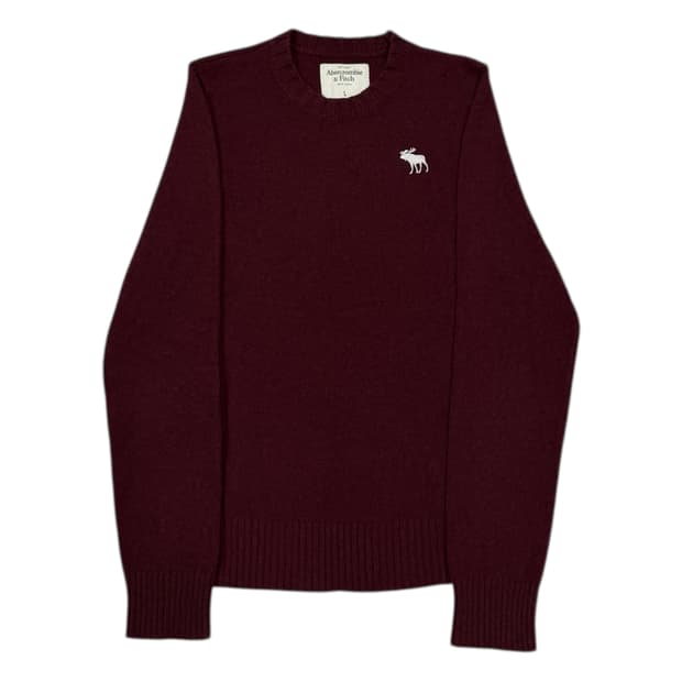 아베크롬비 빈티지 Y2K 노르딕 버건디 레드 울 니트 L