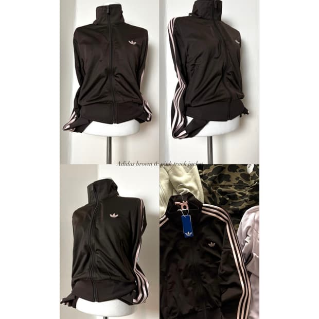 아디다스 아디 빈티지 브라운 핑크 파이어버드 트랙탑 져지 판매