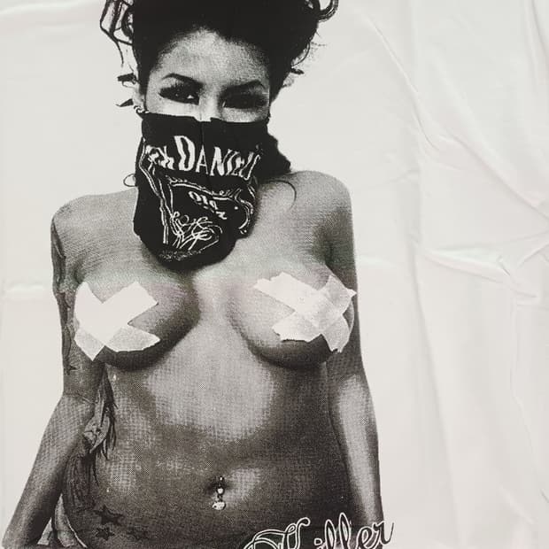 [M] 빈티지 펑크 스트릿 타투 보더 스케이터 반팔티셔츠