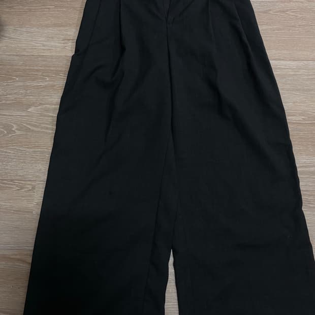 None 카키 와이드 슬랙스