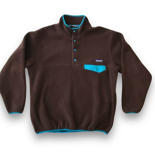 파타고니아 신칠라 스냅티 풀오버 브라운/블루