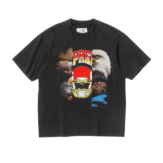 슈프림 x MM6 메종 마르지엘라 스플릿 숏슬리브 탑 블랙 - 26SS