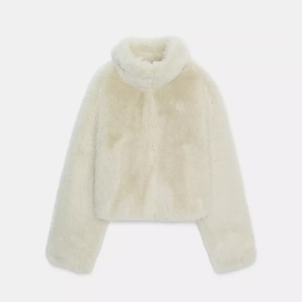 자라 숏 퍼 코트