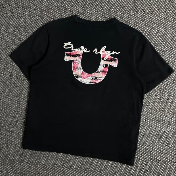 트루릴리젼 빅로고 블랙 y2k 반팔 티셔츠y 2900