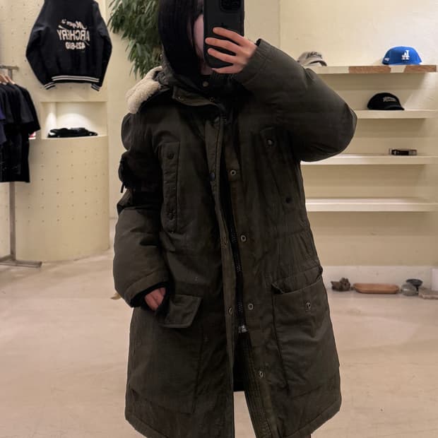 Cp컴퍼니 양털 고글 노르지 덕다운 롱패딩 U154