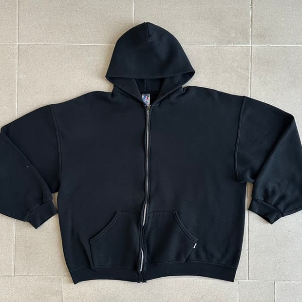 빈티지 러셀 후드집업 블랙 XL