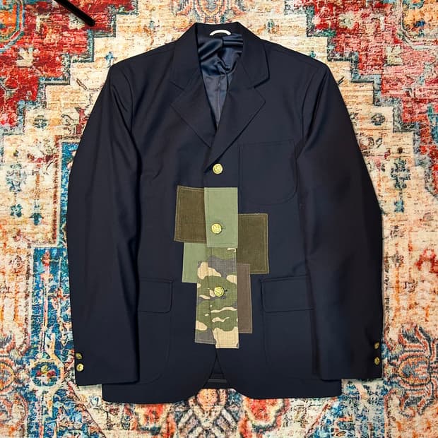 [M] 아스페시 A.BLUE 브룩스 브라더스 패치워크 금장 블레이저