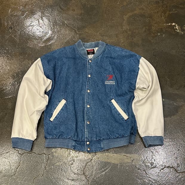 90s USA Hilton 데님 야구 점퍼 M