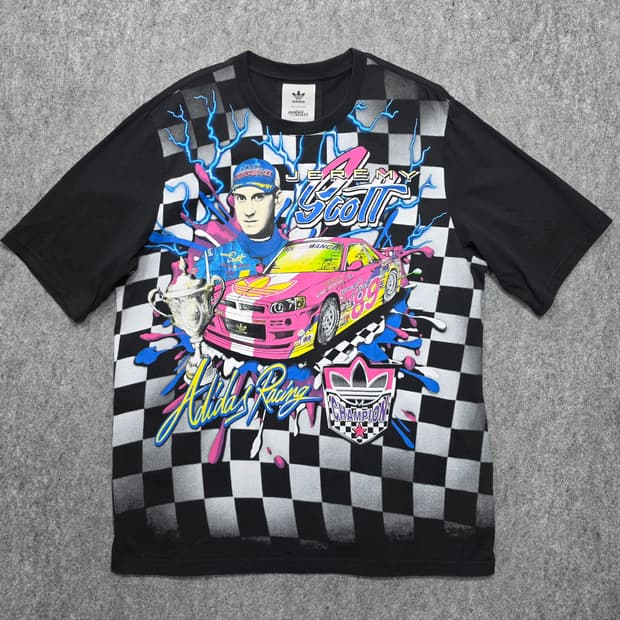 아디다스 x 제레미스캇 랠리 프린팅 반팔티 M