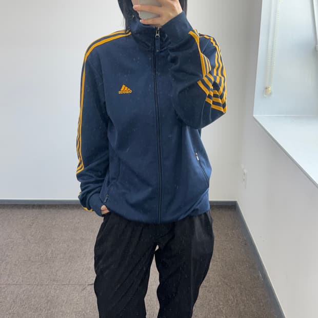 Adidas 아디다스 옐로우 로고 네이비 져지 