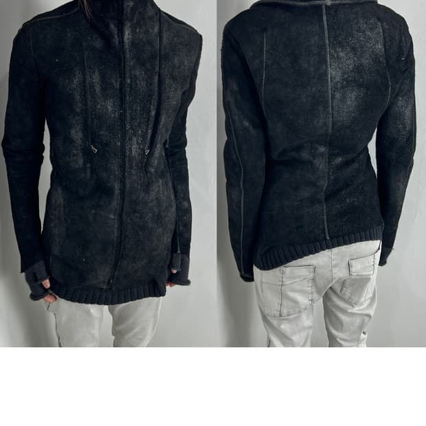 ISAAC SELLAM WAX COATED CALF SKIN JACKET