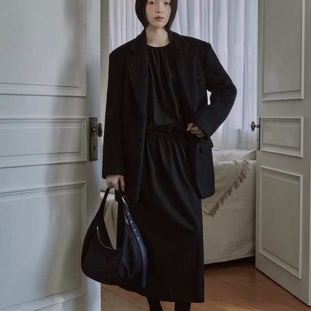 마이스 헤어리 알파카 블렌디드 싱글 코트 울 자켓 