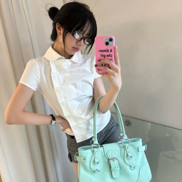 디망쉬 Pleated Blouse(White)