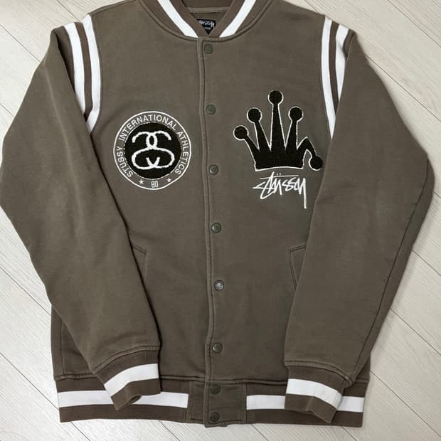 스투시 바시티 스타디움 자켓 브라운 m