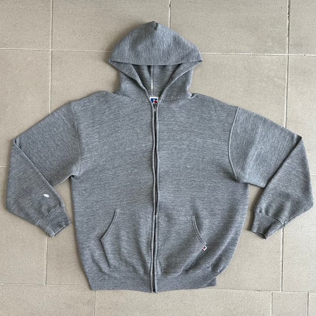 90s 빈티지 러셀 후드집업 그레이 XL USA
