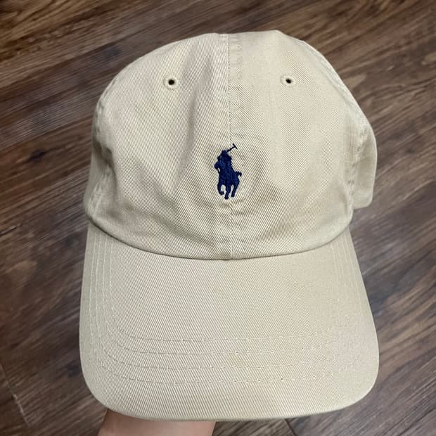 폴로 랄프로렌 베이지 볼캡 캡모자 가죽스트랩
