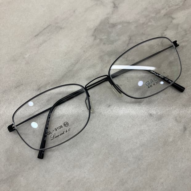 B34 갤랑 GALLAN 매트 블랙 역산각 메탈테 안경(14g)