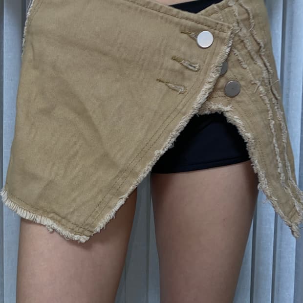 비앤프롬 데미지 랩 스커트