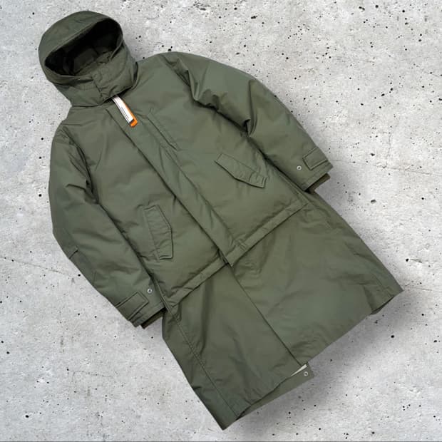 [2] 15FW 언데코레이티드 필드다운 카키색 후드 패딩 코트 C309