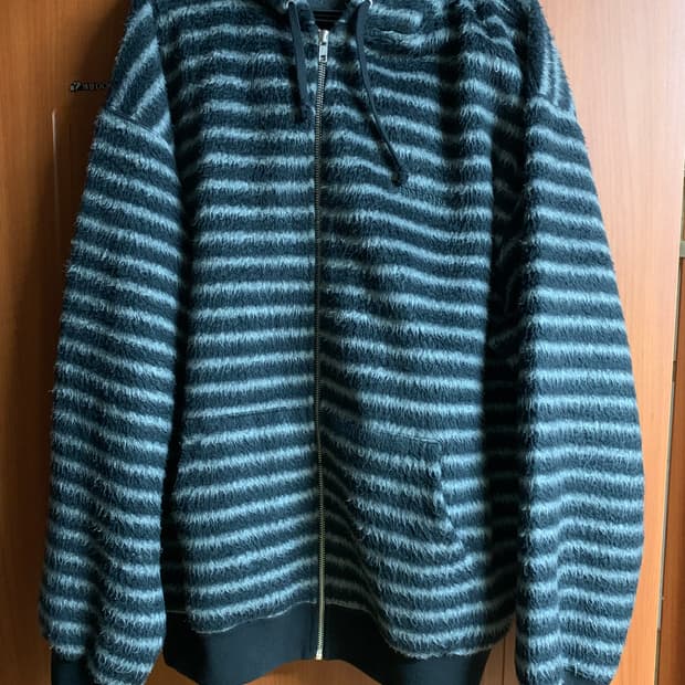 [XL]슈프림 브러쉬드 후드집업 모헤어 블랙