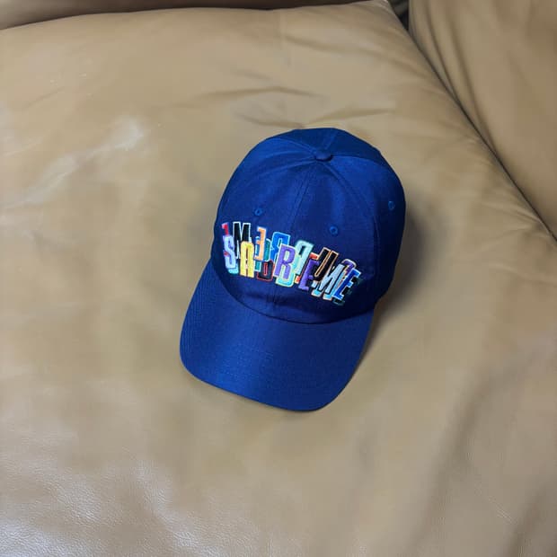 Supreme 슈프림 코듀라 트리플 로고 네이비 6패널 볼캡 모자