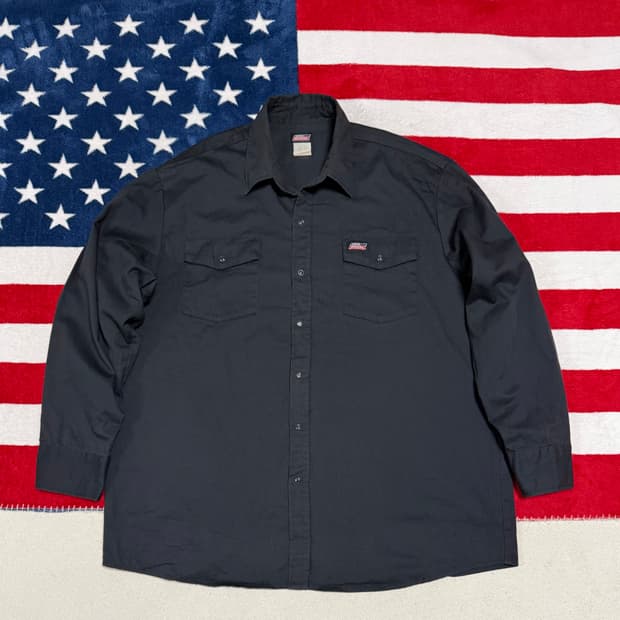 Dickies 디키즈 블랙 워크셔츠 스냅버튼 루즈핏 빈티지 [XL]