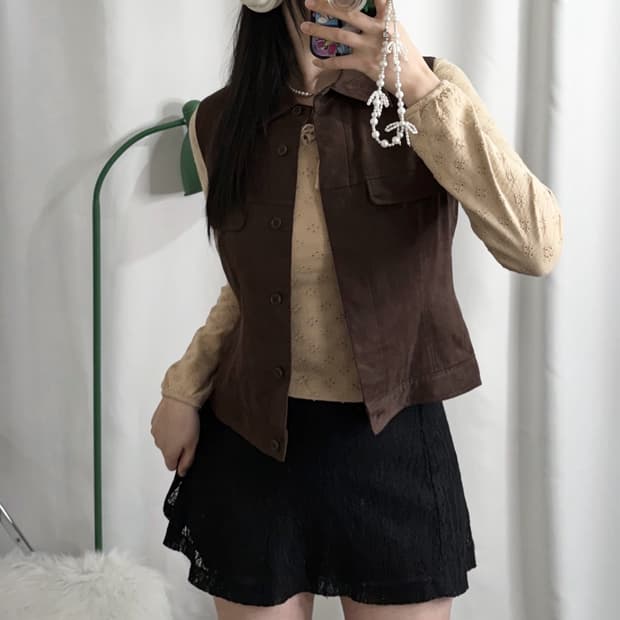 브라운 카라 투 포켓 베스트