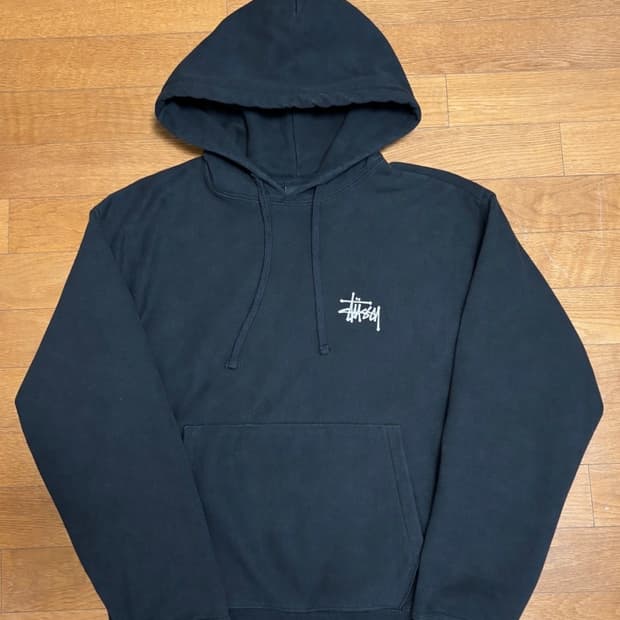 스투시 베이직 블랙 후드티 (S)