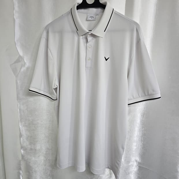 캘러웨이 화이트 배색 골프 반팔 티셔츠 (1859)