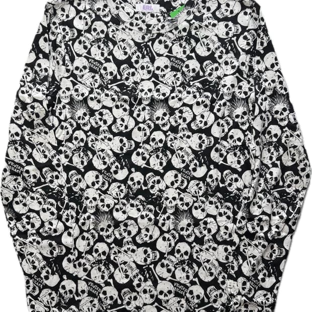 ERL 이알엘 스컬 롱슬리브 티셔츠 블랙