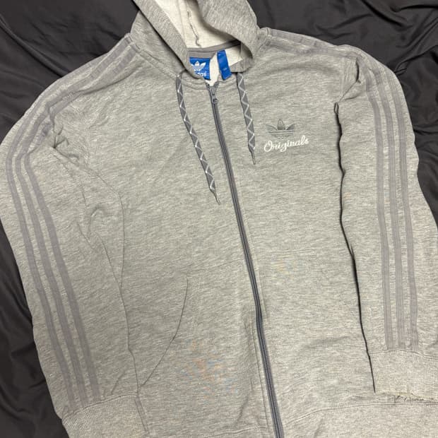 아디다스 그레이 후드집업 100
