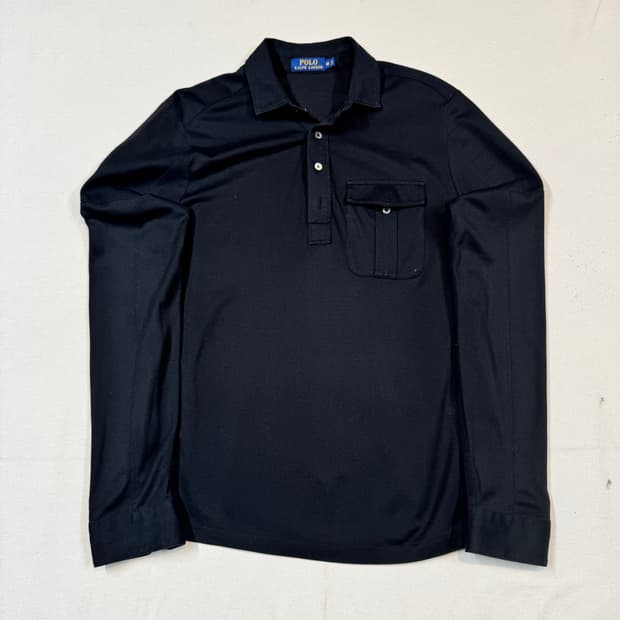 M) 폴로 랄프로렌 블랙 포켓 긴팔 셔츠