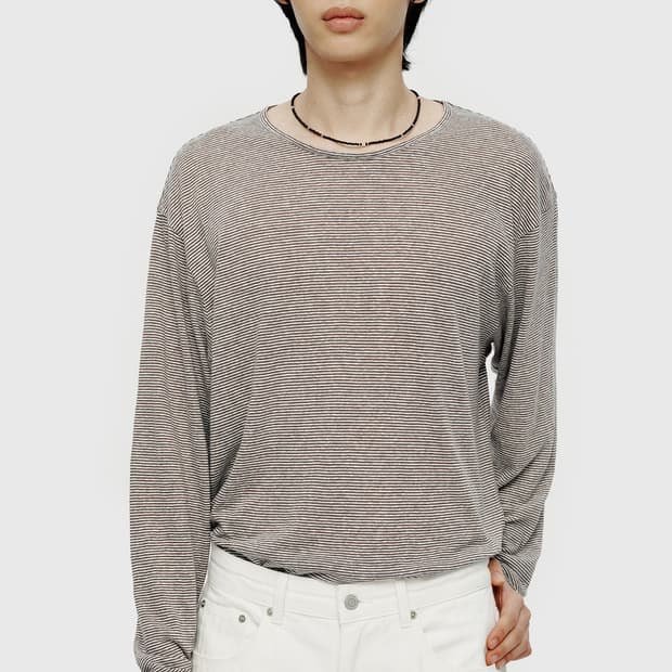 YOUTH Cut-off Round-neck L/S T-shirt (S)
