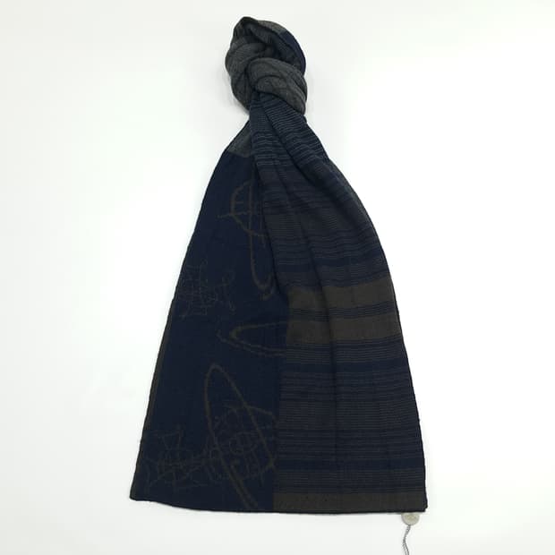 MX102 비비안 웨스트우드 오브 패턴 울 블렌드 목도리 머플러